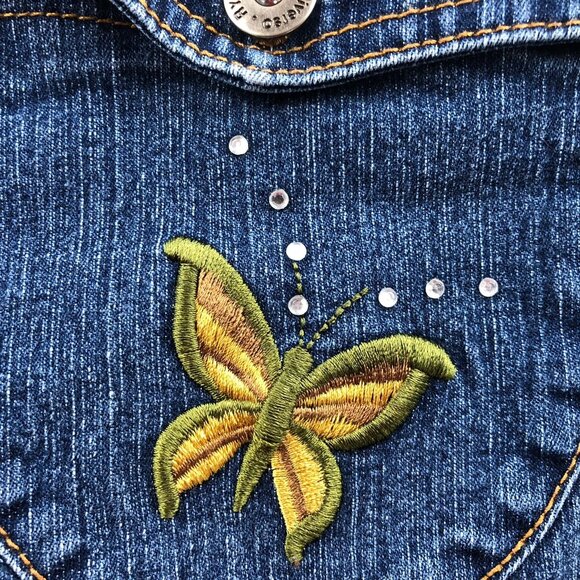 RY Diverso Womens Jeans Size 10 Straight Classic Denim Embroidered Butterfly - Picture 12 of 14